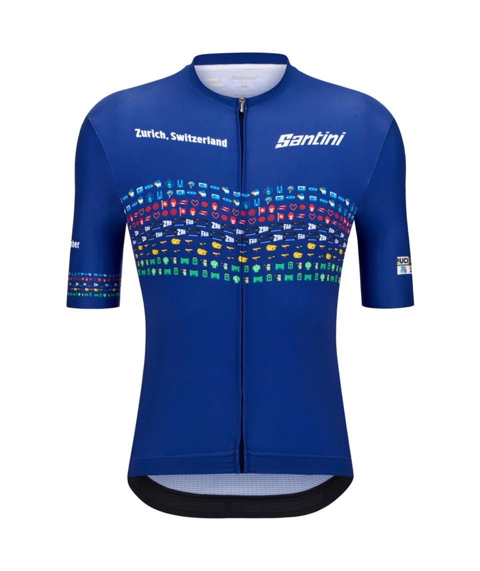 Miniatura 1.0 de Camisa Ciclismo Unissex World Road Zurich Azul Santini