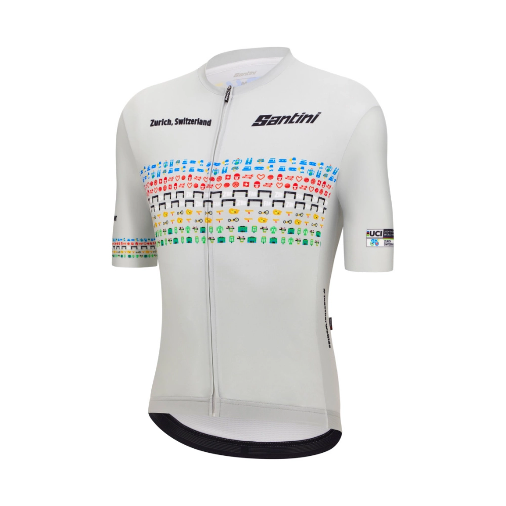Miniatura 2.0 de Camisa Ciclismo Unissex World Road Zurich Cinza Santini