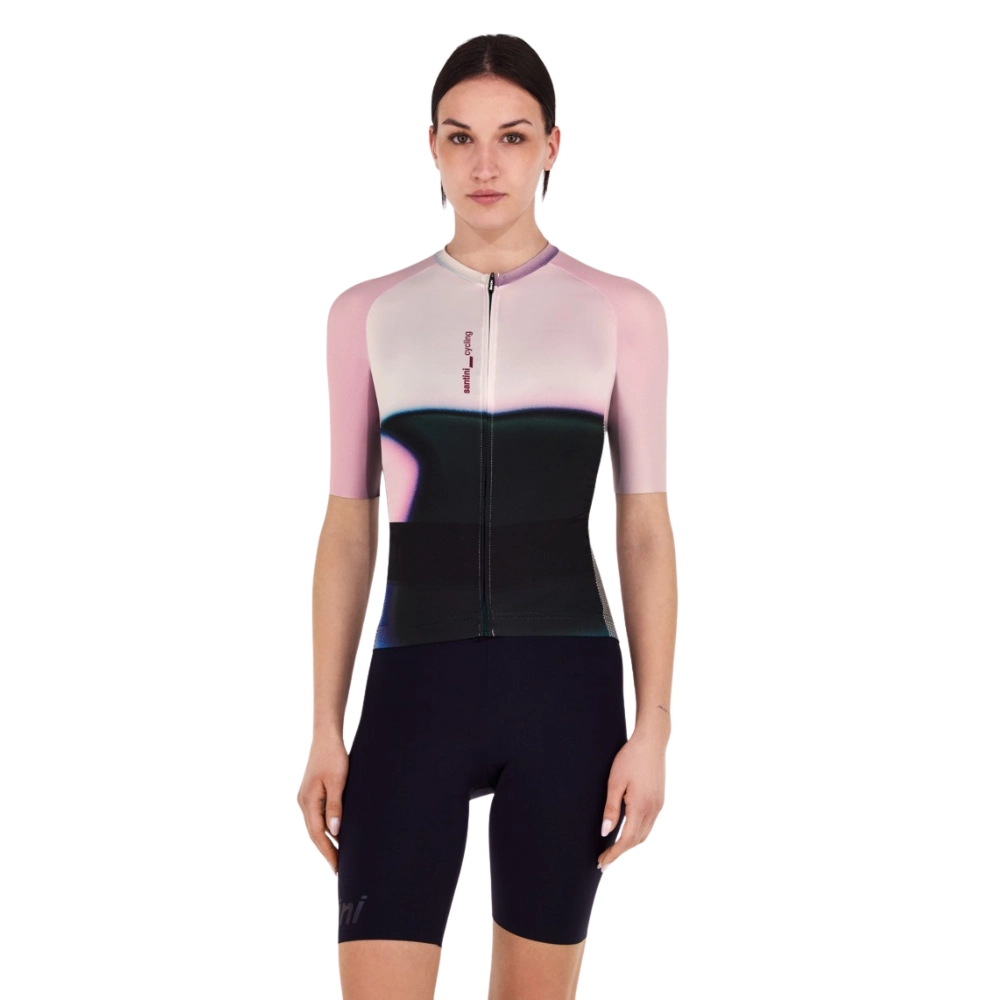 Camisa Ciclismo Unissex Luce Santini Preto / Rosa