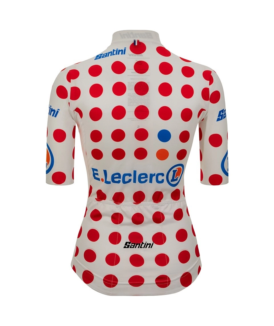 Camisa Ciclismo Feminino King of the Mountain Tour de France Branco/Vermelho Santini Branco / Vermelho