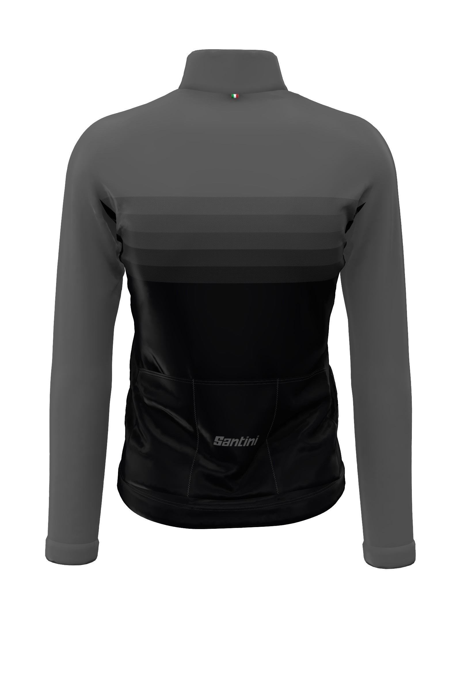 Camisa Manga Longa Unissex UCI Rainbow Thermofleece Preto/Cinza Santini Preto / Cinza