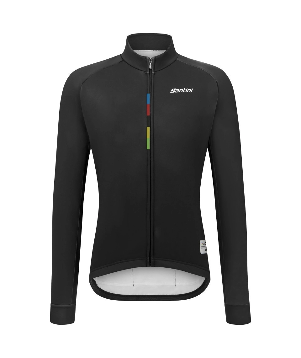Miniatura 1.0 de Jaqueta Ciclismo Unissex UCI Rainbow Winter Preto Santini