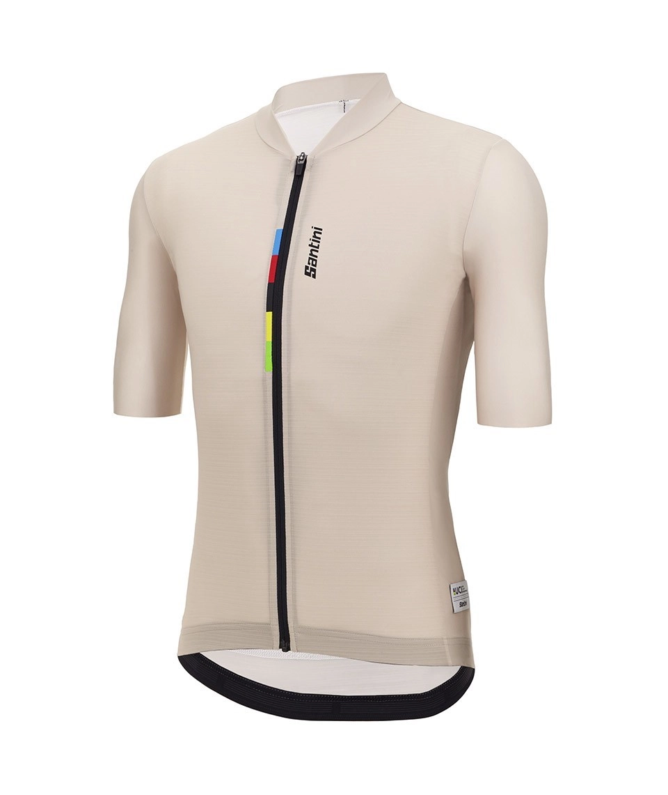 Miniatura 2.0 de Camisa Ciclismo Unissex UCI World Champion Bege Santini