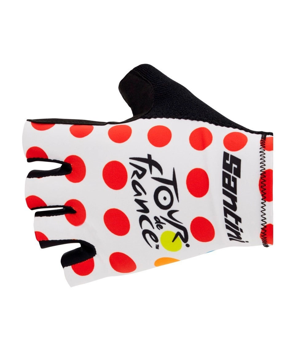 Luva Ciclismo Unissex King of the Mountain Tour de France Branco Santini Branco / Vermelho