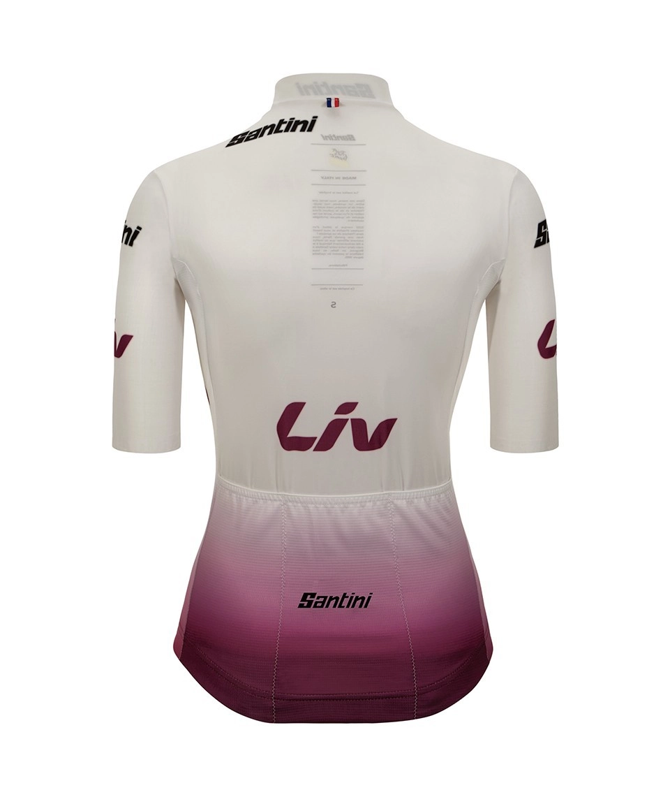 Camisa Ciclismo Feminino Best Young Rider Tour de France Branco Santini Branco / Roxo