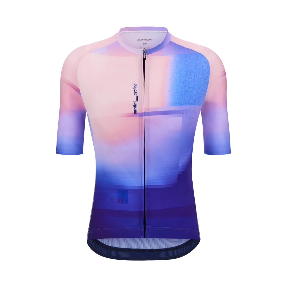 Camisa Ciclismo Unissex Luce Santini Azul / Lil&aacute;s / Rosa